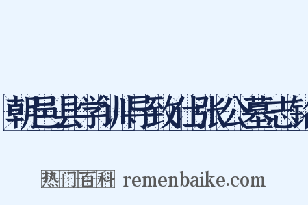 朝邑县学训导致仕张公墓志铭是什么意思的图片